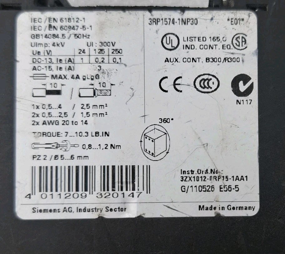 SIEMENS 3RP1574-1NP30 SIRIUS TIMER RELAY 3RP1574-1NP30 FAST SHIP
